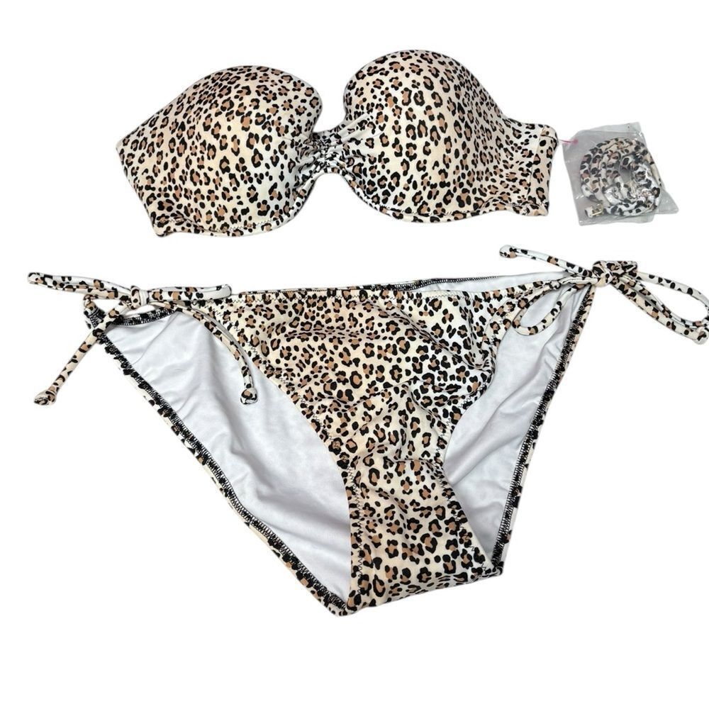 NWT Victoria's Secret Leopard Print Bikini Bottom Size Large
